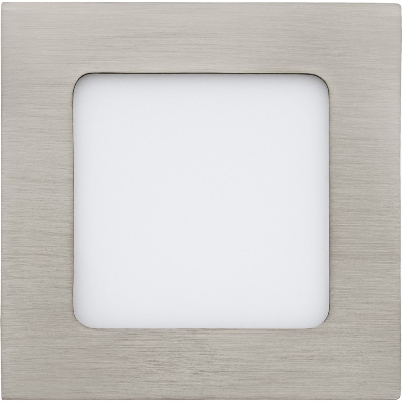Recessed lighting Eglo Fueva 1 5.5W 3000K Warm light. Square Shape 12×12 cm. Kitchen and bathroom. Modern Style. Metal casting and plastic. White, nickel and matt nickel Color