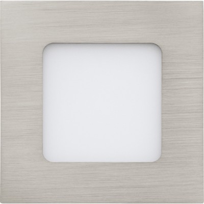 室内嵌入式照明 Eglo Fueva 1 2.7W 4000K 中性光. 正方形 形状 9×9 cm. 厨房 和 浴室. 现代的 风格. 金属 和 塑料. 白色的, 镍 和 亚光镍 颜色