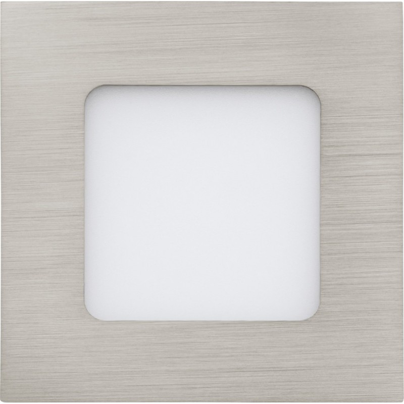 Recessed lighting Eglo Fueva 1 2.7W 4000K Neutral light. Square Shape 9×9 cm. Kitchen and bathroom. Modern Style. Metal casting and plastic. White, nickel and matt nickel Color