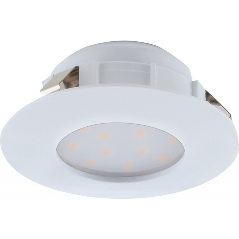 22,95 € Free Shipping | Recessed lighting Eglo Pineda 6W 3000K Warm light. Round Shape Ø 7 cm. Sophisticated Style. Plastic. White Color