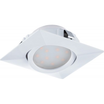 Recessed lighting Eglo Pineda 18W 3000K Warm light. Square Shape 8×8 cm. Modern Style. Plastic. White Color