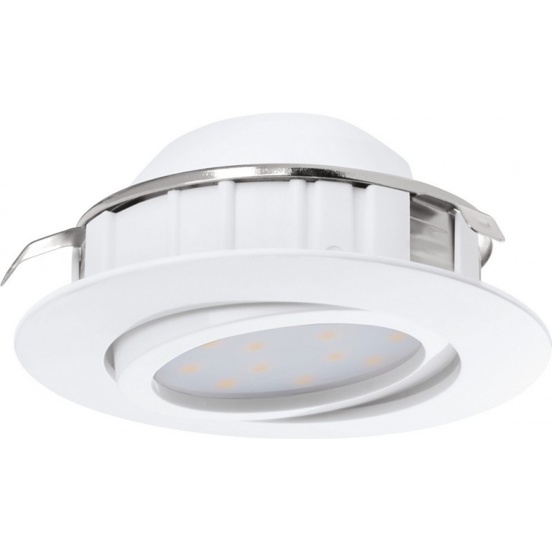 19,95 € Free Shipping | Recessed lighting Eglo Pineda 6W 3000K Warm light. Round Shape Ø 8 cm. Sophisticated Style. Plastic. White Color