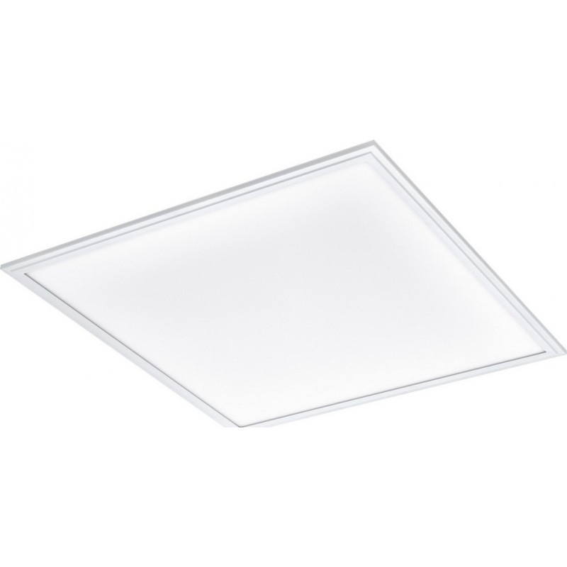 115,95 € Free Shipping | LED panel Eglo Salobrena 1 40W LED 4000K Neutral light. Square Shape 62×62 cm. Lattice light fixture Modern Style. Aluminum and plastic. White Color