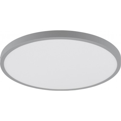 99,95 € Free Shipping | LED panel Eglo Fueva 1 25W LED 3000K Warm light. Round Shape Ø 40 cm. Modern Style. Aluminum and plastic. White and silver Color