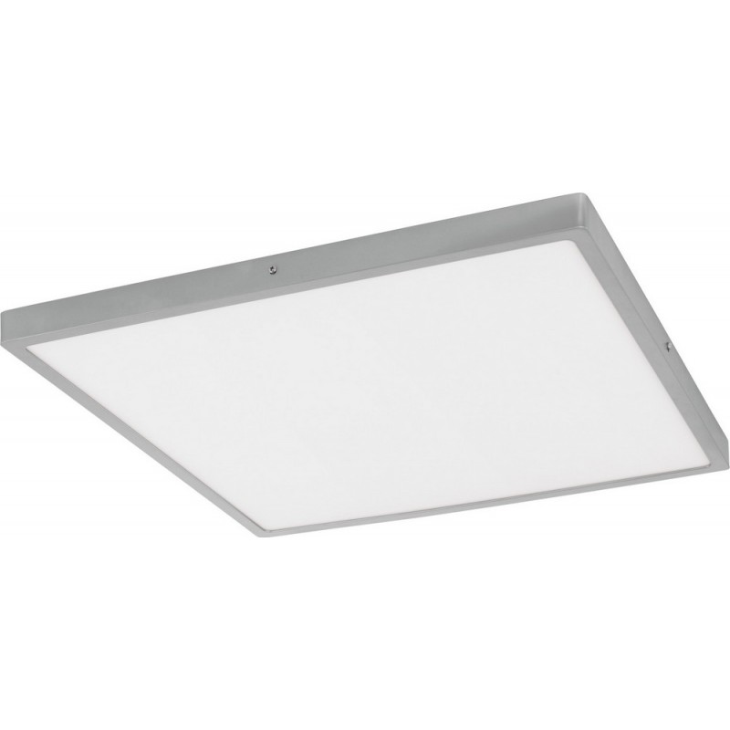 129,95 € Free Shipping | LED panel Eglo Fueva 1 25W LED 3000K Warm light. Square Shape 50×50 cm. Modern Style. Aluminum and plastic. White and silver Color