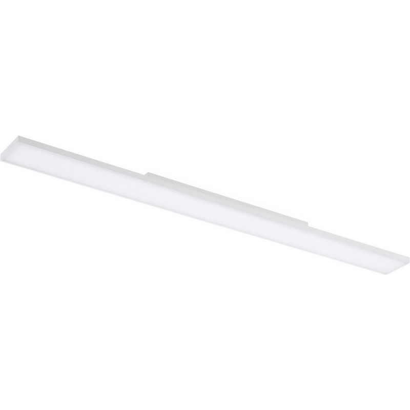99,95 € Free Shipping | Indoor ceiling light Eglo Turcona 20W 3000K Warm light. Extended Shape 120×10 cm. Modern Style. Steel and plastic. White and satin Color
