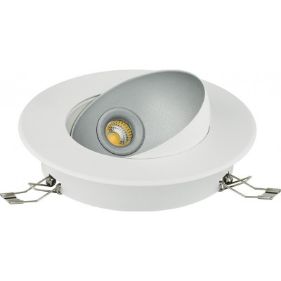 49,95 € Free Shipping | Recessed lighting Eglo Ronzano 1 5W 3000K Warm light. Round Shape Ø 16 cm. Design Style. Steel. White and silver Color