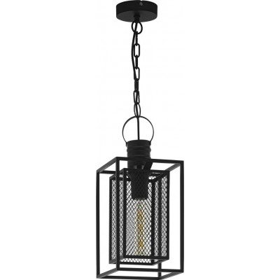 78,95 € Free Shipping | Hanging lamp Eglo Apeton 60W Cubic Shape 110×18 cm. Living room, kitchen and dining room. Retro and vintage Style. Steel. Black Color