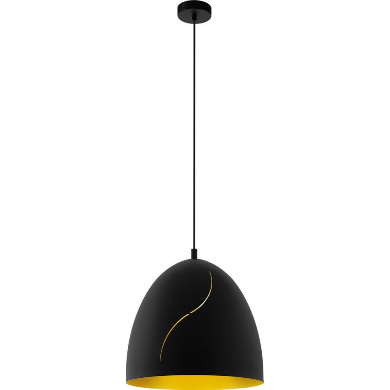 99,95 € Free Shipping | Hanging lamp Eglo Hunningham 60W Conical Shape Ø 40 cm. Living room, kitchen and dining room. Sophisticated, design and cool Style. Steel. Golden and black Color