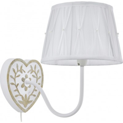 Indoor wall light Eglo Bridekirk 40W Conical Shape 26×20 cm. Bedroom. Design Style. Textile. White and golden Color
