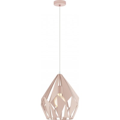 96,95 € Free Shipping | Hanging lamp Eglo Carlton P 60W Ø 31 cm. Steel. Orange Color