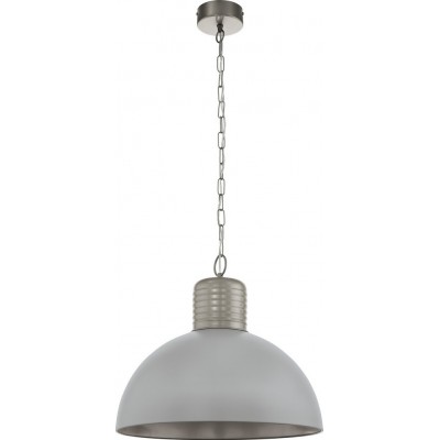 吊灯 Eglo Coldridge 60W 锥 形状 Ø 53 cm. 客厅 和 饭厅. 复古的 和 优质的 风格. 钢 和 铝. 灰色的 和 珍珠灰 颜色