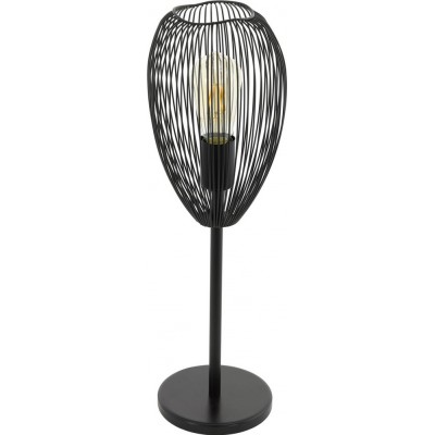 69,95 € Kostenloser Versand | Tischlampe Eglo Clevedon 60W Ø 17 cm. Stahl. Schwarz Farbe