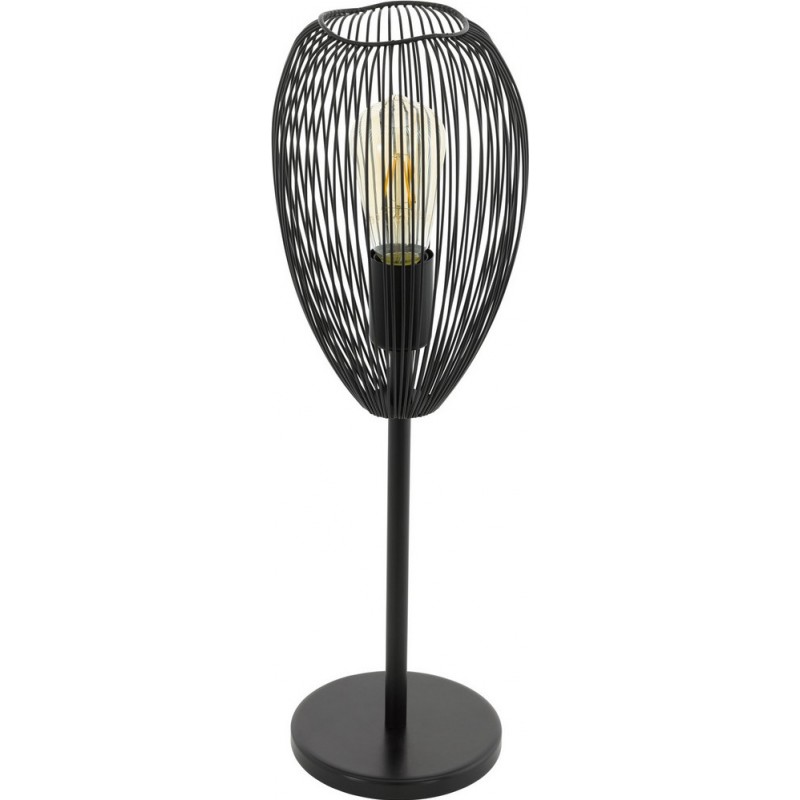 69,95 € Free Shipping | Table lamp Eglo Clevedon 60W Ø 17 cm. Steel. Black Color