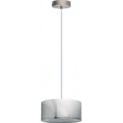 Lâmpada pendurada Eglo Leamington 1 60W Ø 35 cm. Aço e lâmina. Cor cromado, níquel, níquel mate e prata