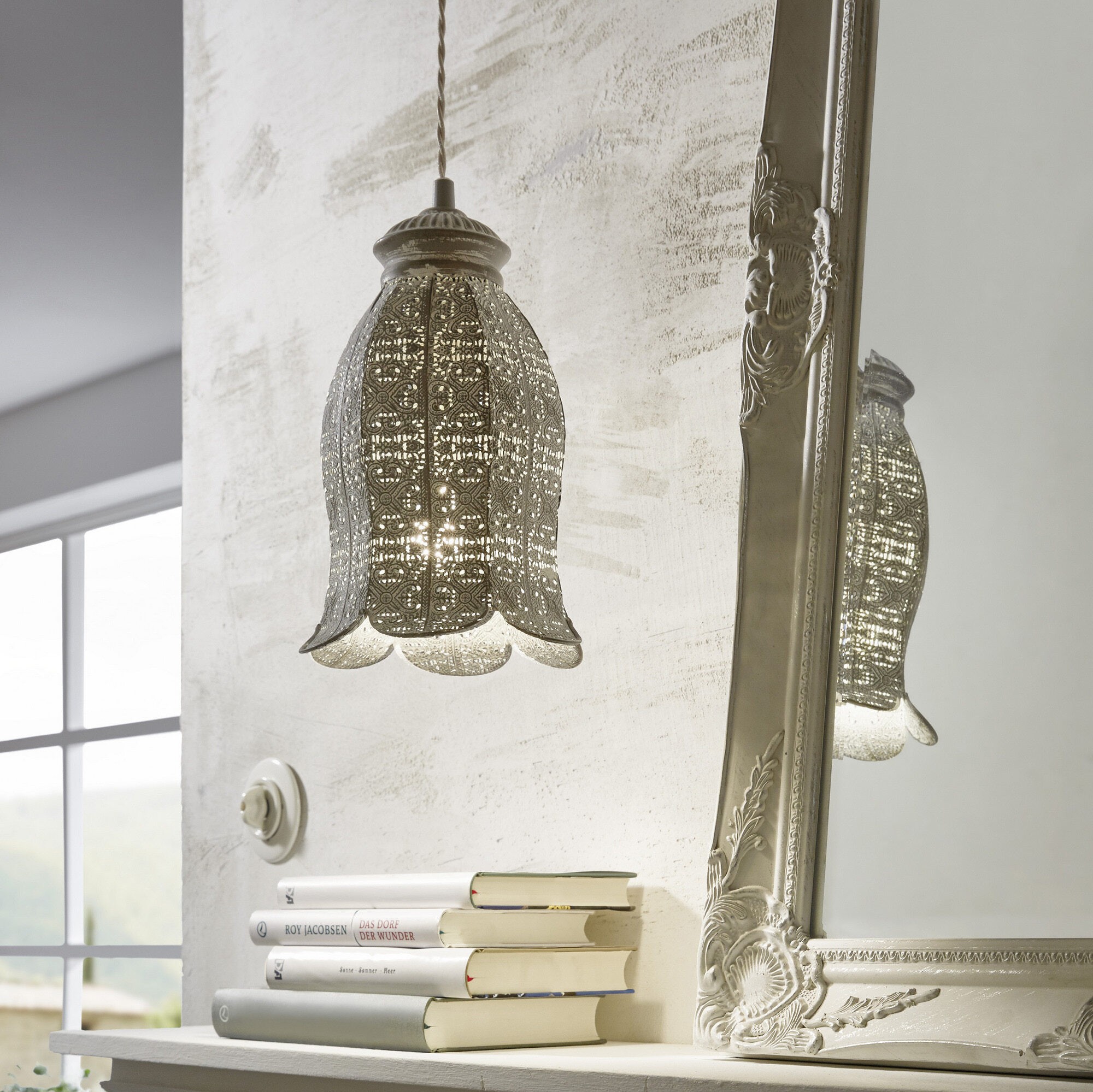 Hanging lamp Eglo Talbot 1 60W Ø 16 cm. Steel. Gray Color