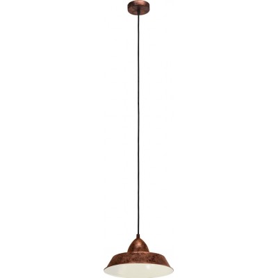 41,95 € Free Shipping | Hanging lamp Eglo Auckland 60W Conical Shape Ø 26 cm. Living room, kitchen and dining room. Retro and vintage Style. Steel. Copper, old copper and golden Color
