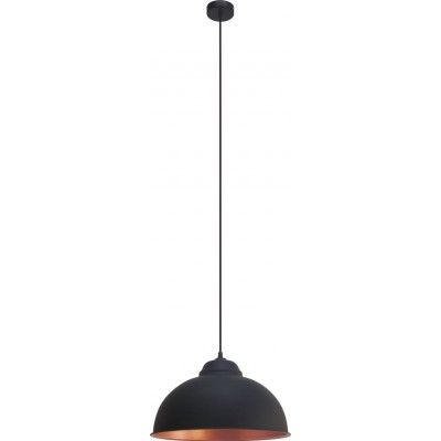 68,95 € Free Shipping | Hanging lamp Eglo Truro 2 60W Conical Shape Ø 37 cm. Living room, kitchen and dining room. Retro and vintage Style. Steel. Copper, golden and black Color
