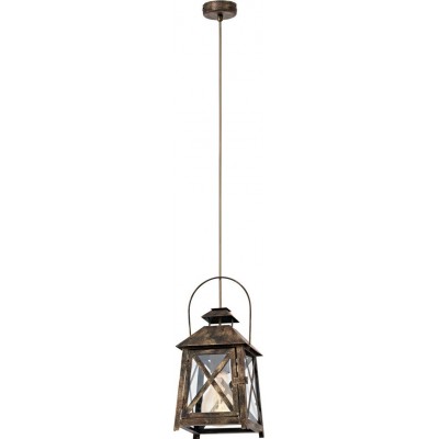 Hanging lamp Eglo Redford 60W Cubic Shape 110×17 cm. Living room, kitchen and dining room. Retro and vintage Style. Steel. Golden and pink gold Color