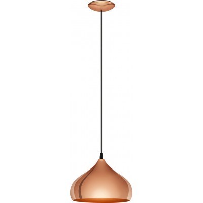 84,95 € Free Shipping | Hanging lamp Eglo Hapton 60W Ø 29 cm. Steel. Copper and golden Color