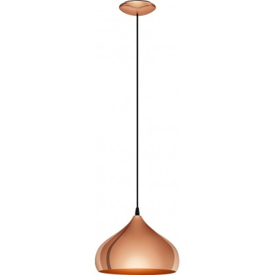 72,95 € Free Shipping | Hanging lamp Eglo Hapton 60W Conical Shape Ø 29 cm. Living room, kitchen and dining room. Modern and design Style. Steel. Copper and golden Color