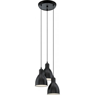 83,95 € Free Shipping | Hanging lamp Eglo Priddy 180W Ø 32 cm. Steel. White and black Color