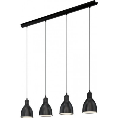 104,95 € Free Shipping | Hanging lamp Eglo Priddy 240W Extended Shape 110×98 cm. Living room, kitchen and dining room. Sophisticated and design Style. Steel. White and black Color