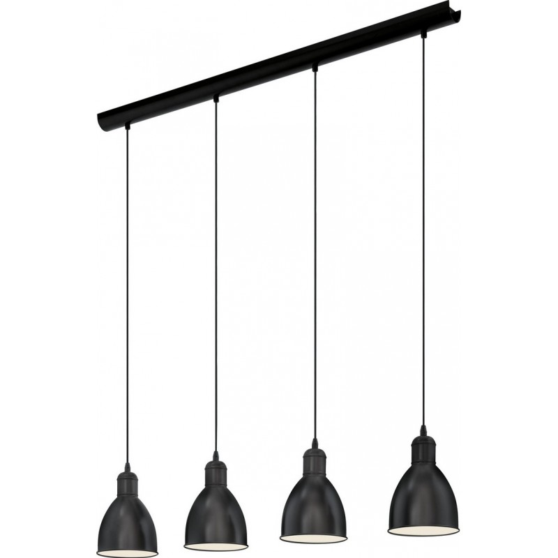 116,95 € Free Shipping | Hanging lamp Eglo Priddy 240W Extended Shape 110×98 cm. Living room, kitchen and dining room. Sophisticated and design Style. Steel. White and black Color