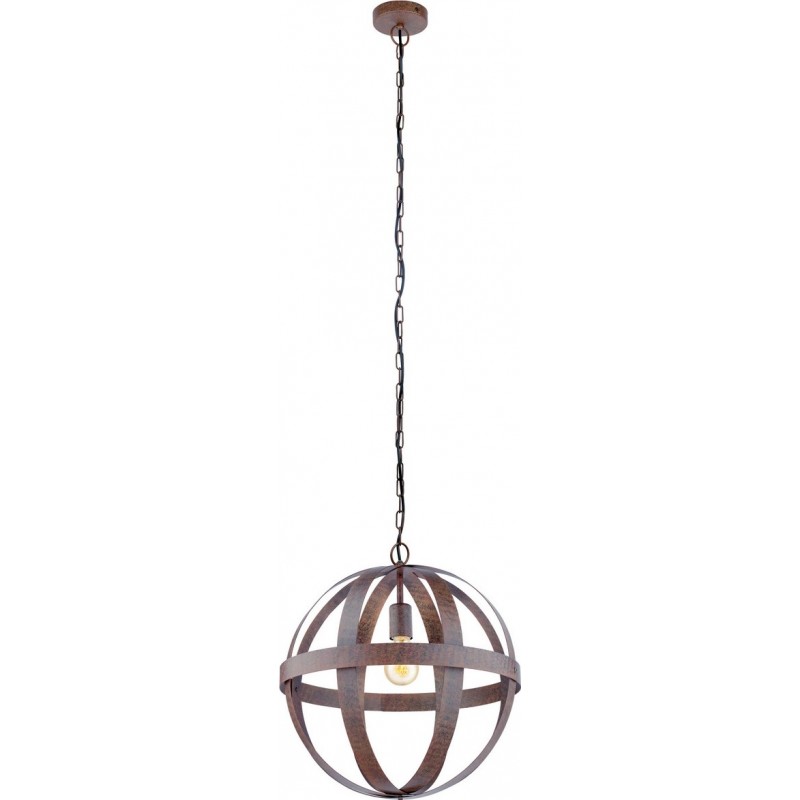 吊灯 Eglo Westbury 60W 球形 形状 Ø 45 cm. 客厅 和 饭厅. 复古的 和 优质的 风格. 钢. 棕色的 和 氧化物 颜色