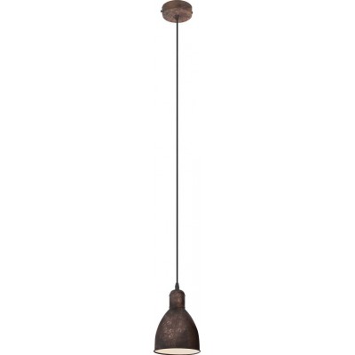 28,95 € Free Shipping | Hanging lamp Eglo Priddy 1 60W Conical Shape Ø 15 cm. Living room and dining room. Retro and vintage Style. Steel. Copper, old copper and golden Color