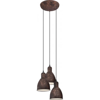 81,95 € Free Shipping | Hanging lamp Eglo Priddy 1 180W Conical Shape Ø 32 cm. Living room and dining room. Retro and vintage Style. Steel. Copper, old copper and golden Color