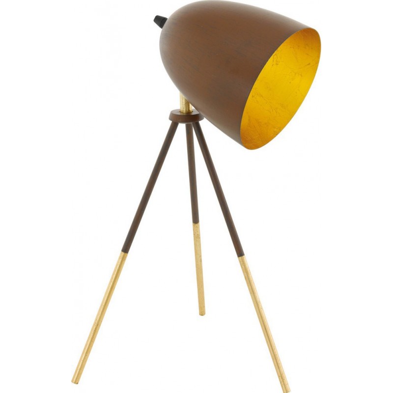 Lâmpada de mesa Eglo Chester 1 60W 44×29 cm. Aço. Cor dourado, castanho e óxido