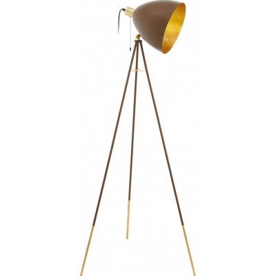 111,95 € Free Shipping | Floor lamp Eglo Chester 1 60W Conical Shape 150×60 cm. Living room, dining room and bedroom. Modern, sophisticated and design Style. Steel. Golden, brown and oxide Color