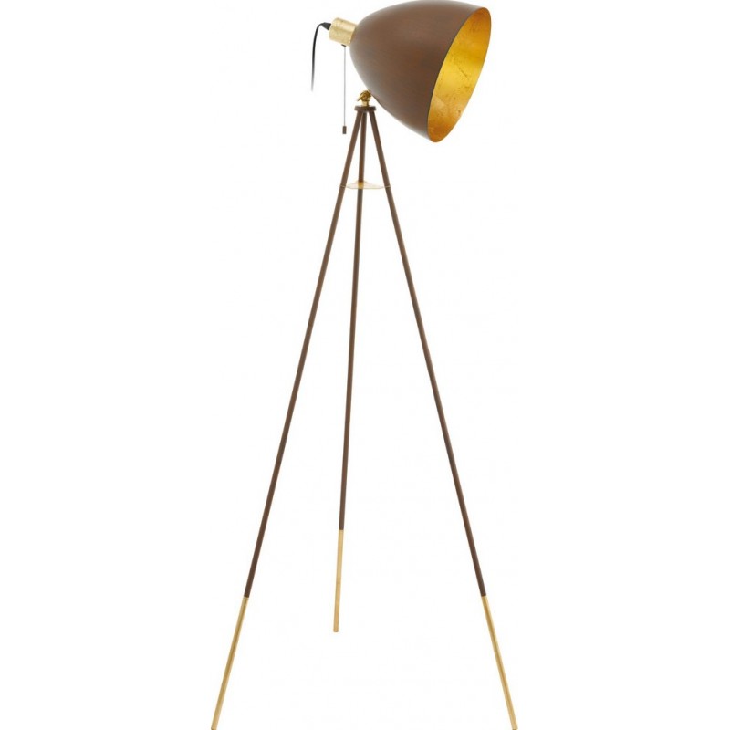 133,95 € Free Shipping | Floor lamp Eglo Chester 1 60W Conical Shape 150×60 cm. Living room, dining room and bedroom. Modern, sophisticated and design Style. Steel. Golden, brown and oxide Color