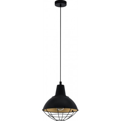 72,95 € Free Shipping | Hanging lamp Eglo Cannington 60W Spherical Shape Ø 30 cm. Living room and dining room. Retro and vintage Style. Steel. Golden and black Color