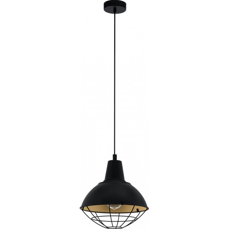 65,95 € Free Shipping | Hanging lamp Eglo Cannington 60W Spherical Shape Ø 30 cm. Living room and dining room. Retro and vintage Style. Steel. Golden and black Color