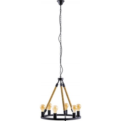 405,95 € Free Shipping | Hanging lamp Eglo Findlay 360W Conical Shape Ø 56 cm. Living room and dining room. Rustic, retro and vintage Style. Steel. Black Color