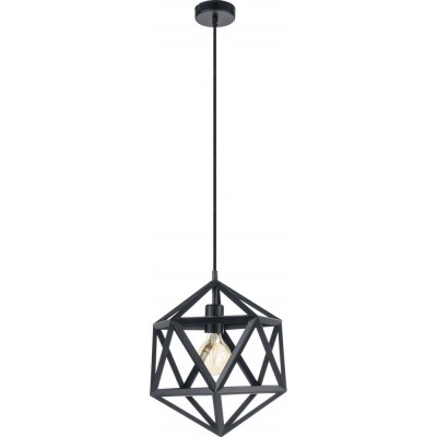 139,95 € Free Shipping | Hanging lamp Eglo Embleton 60W Pyramidal Shape Ø 30 cm. Living room and dining room. Retro and vintage Style. Steel. Black Color