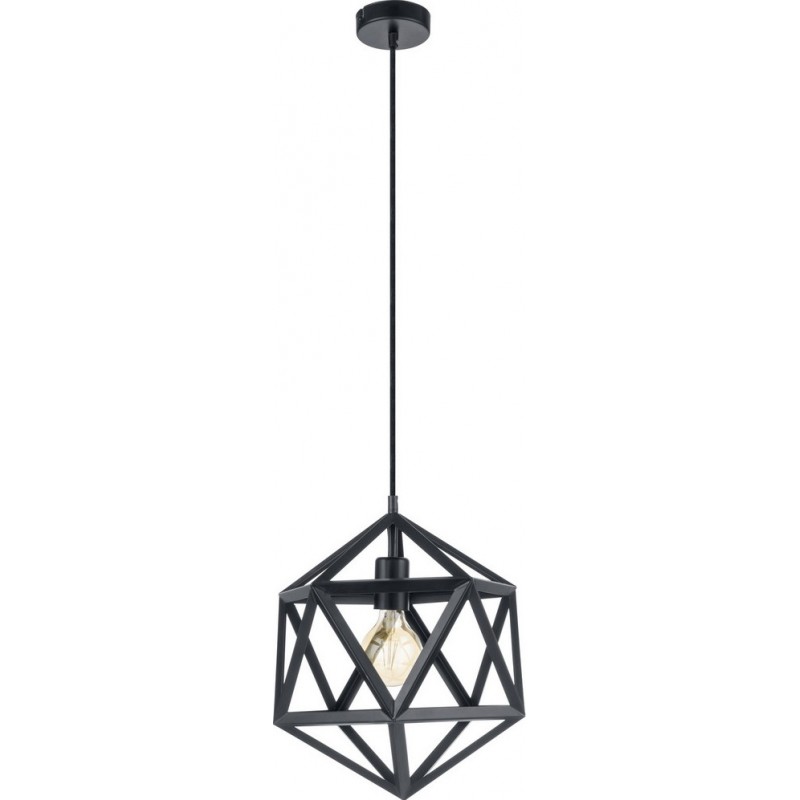158,95 € Free Shipping | Hanging lamp Eglo Embleton 60W Pyramidal Shape Ø 30 cm. Living room and dining room. Retro and vintage Style. Steel. Black Color