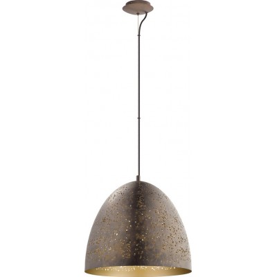 229,95 € Free Shipping | Hanging lamp Eglo Safi 60W Conical Shape Ø 40 cm. Living room and dining room. Retro and vintage Style. Steel. Golden and brown Color