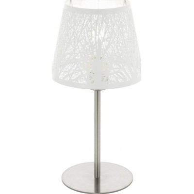 Lampada da tavolo Eglo Hambleton 60W Ø 19 cm. Acciaio. Colore bianca, nichel e nichel opaco