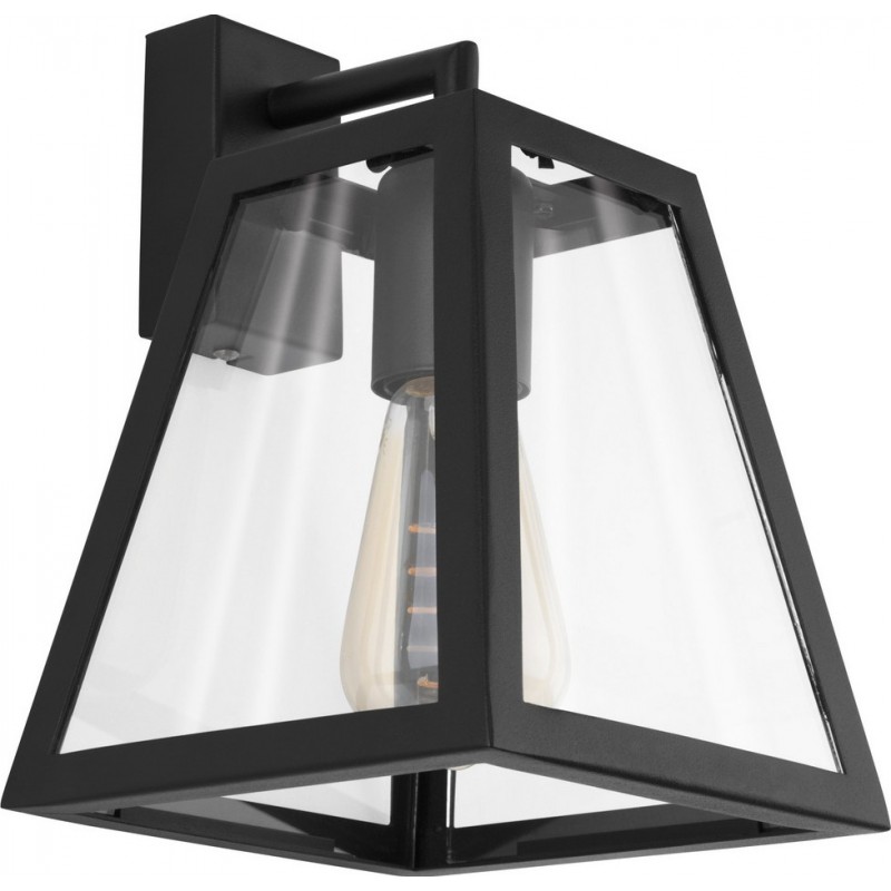 Indoor wall light Eglo Amesbury 1 60W Conical Shape 25×18 cm. Dining room, bedroom and lobby. Modern and design Style. Steel and Glass. Black Color