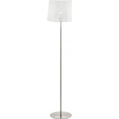 Lampada da pavimento Eglo Hambleton 60W Forma Cilindrica Ø 35 cm. Soggiorno, sala da pranzo e camera da letto. Stile moderno, sofisticato e design. Acciaio. Colore bianca, nichel e nichel opaco