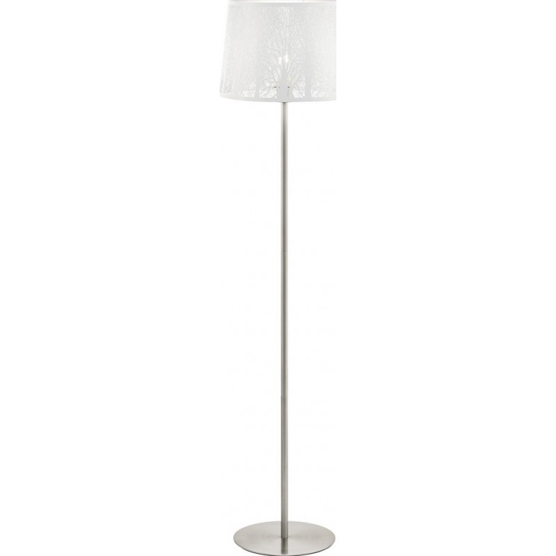 Stehlampe Eglo Hambleton 60W Zylindrisch Gestalten Ø 35 cm. Wohnzimmer, esszimmer und schlafzimmer. Modern, anspruchsvoll und design Stil. Stahl. Weiß, nickel und matt nickel Farbe