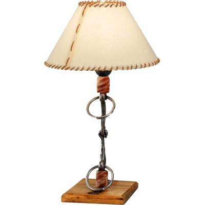 Table lamp Campiluz 40W 44×20 cm. Bocado vertical Metal casting and wood. Antique brown and black Color