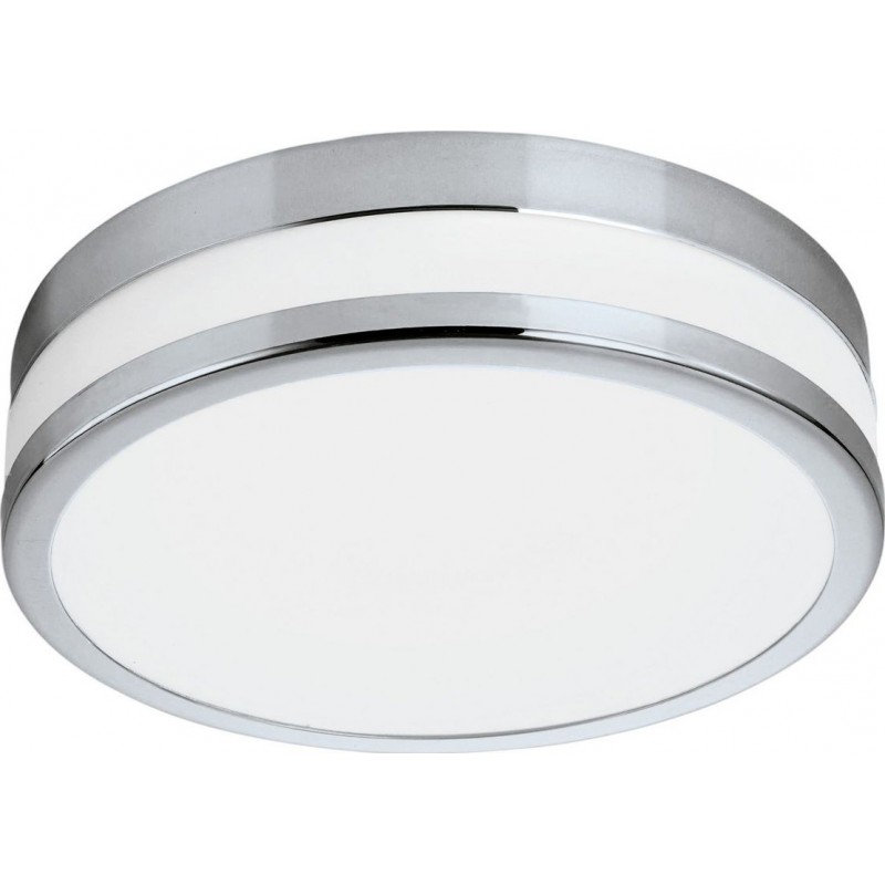 79,95 € Free Shipping | Outdoor lamp Eglo Led Palermo Round Shape Ø 22 cm. Wall and ceiling lamp Terrace, garden and pool. Modern and design Style. Steel, glass and satin glass. White, plated chrome and silver Color
