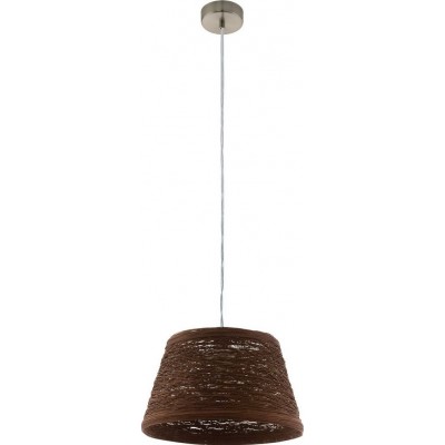 吊灯 Eglo Donado 锥 形状 Ø 38 cm. 客厅 和 饭厅. 乡村, 复古的 和 优质的 风格. 钢. 棕色的, 镍 和 亚光镍 颜色