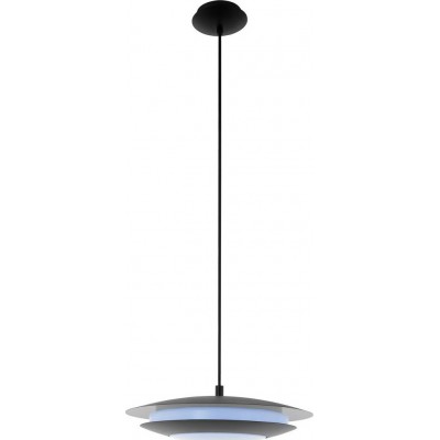 Lámpara colgante Eglo Moneva C Forma Redonda Ø 40 cm. Salón, cocina y comedor. Estilo moderno y diseño. Acero y Plástico. Color blanco y negro