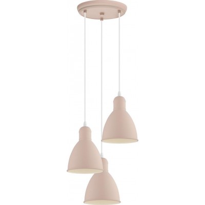 114,95 € Free Shipping | Hanging lamp Eglo Priddy P Conical Shape Ø 32 cm. Living room and dining room. Modern and design Style. Steel. Orange Color