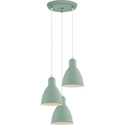 114,95 € Free Shipping | Hanging lamp Eglo Priddy P Conical Shape Ø 32 cm. Living room and dining room. Modern and design Style. Steel. Green Color